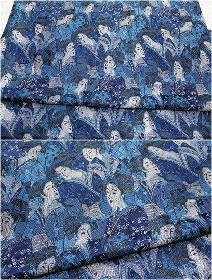 Geisha Jacquard Brocade Fabric: Japanese Silk Rayon Blend, 45" Wide