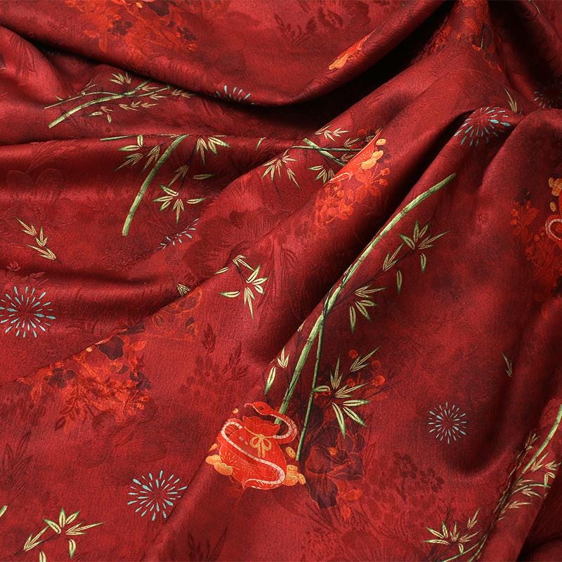 Bamboo Tea Silk Satin Fabric: 59"W Upholstery, Costume, Drapery