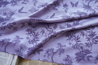 Floral Jacquard Brocade Fabric: 45"W Silk Rayon Blend