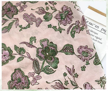 Pink Floral Jacquard Fabric ��� Embroidered Cott" Wide