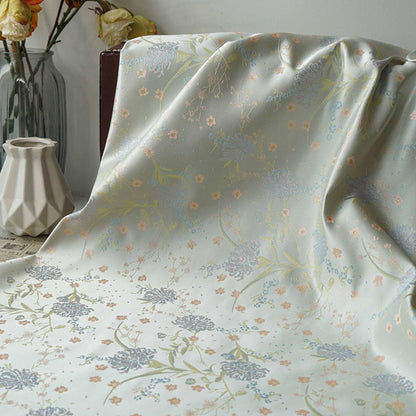 Silk Brocade Fabric: Mongolian Tibetan Style, 66"W - Costume, Decor