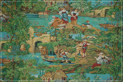 Jacquard Woven Fabric: Oil Painting Pattern, 50% Cotton (59"W)