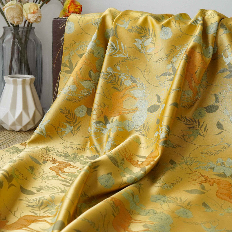 Deer Print Rayon Jacquard Fabric: 59" Wide, Upholstery & Costume