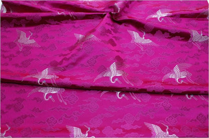Crane Brocade Fabric: Colorful Cheongsam Qipao Material
