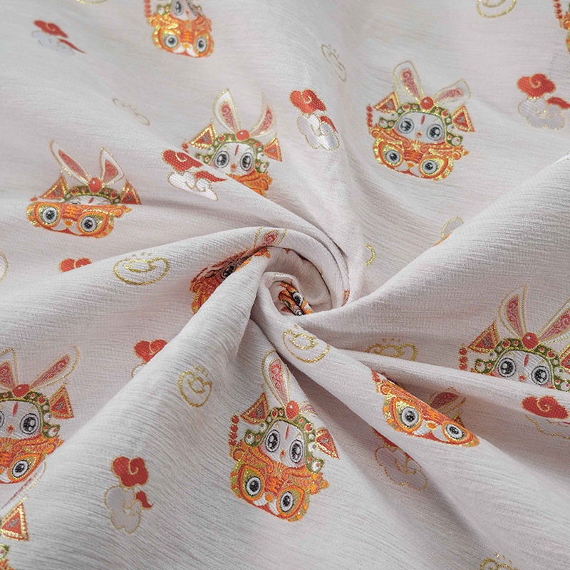 Lord Rabbit Jacquard Fabric: 59"W Chinese Chenille Tapestry
