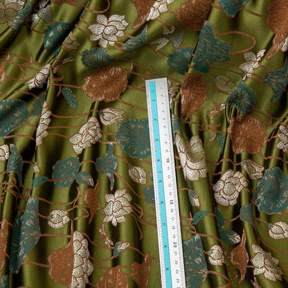 Lotus Flower Brocade Fabric: 59" Wide Nishijin Ori Satin