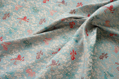 Butterfly Brocade Fabric: Gold Thread Nishijin Kimono Fabric, 57"W
