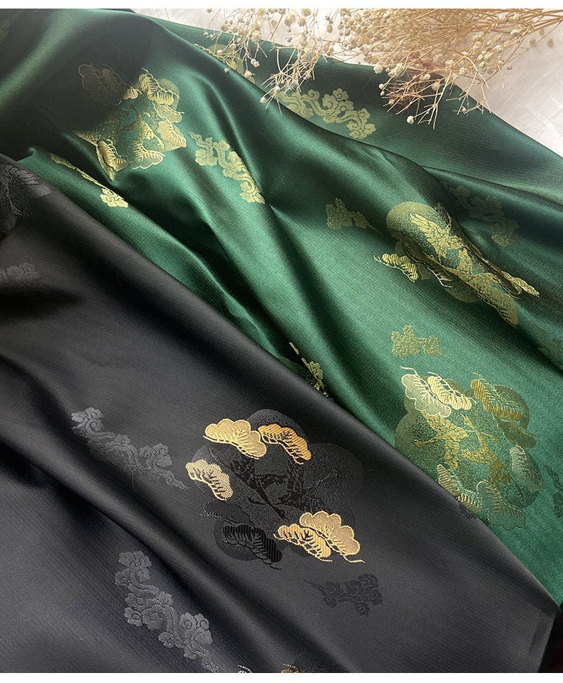Nishijin Brocade Fabric: Japanese Weaving with Gold Thread (29.5"/59" Width)