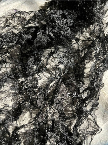 3D Texture Organza Fabric: Irregular Crystal Folds, 55"W French Style