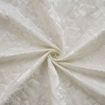 Romantic Off-White Embossed Rose Jacquard Fabric ��� Upholstery, Quilting & Home Dec"Wide