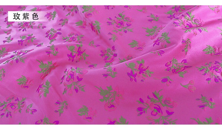 Rose Purple Floral Brocade Fabric: 59"W Rayon Sewing Material