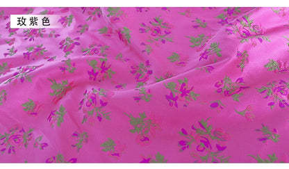 Rose Purple Floral Brocade Fabric: 59"W Rayon Sewing Material