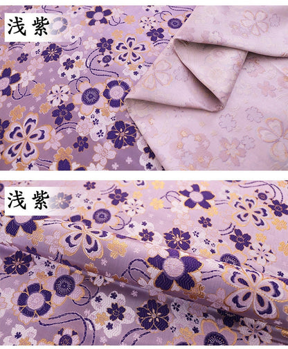 Sakura Jacquard Brocade Fabric: Red & Purple Silk Rayon Blend