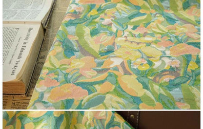 Gold Thread Jacquard Fabric: 3D Oil Painting Texture, 60" Wide