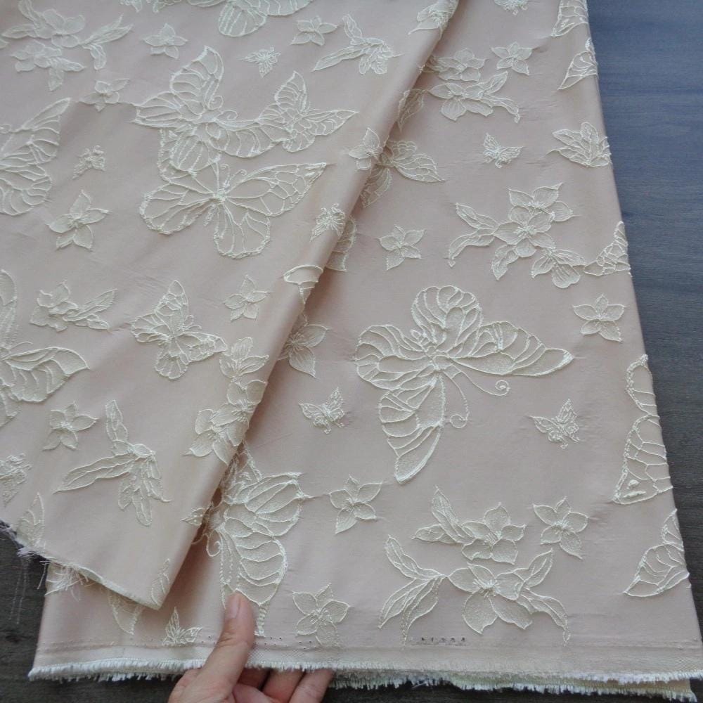 Gold Embroidered Jacquard Fabric: 57"W Luxury Upholstery, Costume, & Decor