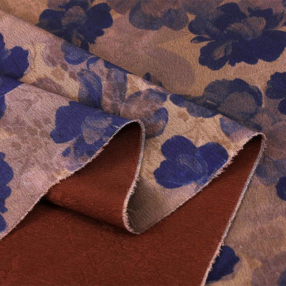 Damask Floral Silk Fabric: 59"W Digital Print Satin