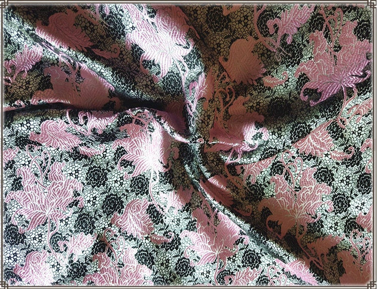 Hibiscus Silk Brocade Fabric (29.5" Width) - Sewing & Wedding