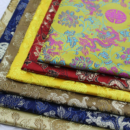 Tissu brocart dragon : Tissu pour cheongsam qipao multicolore