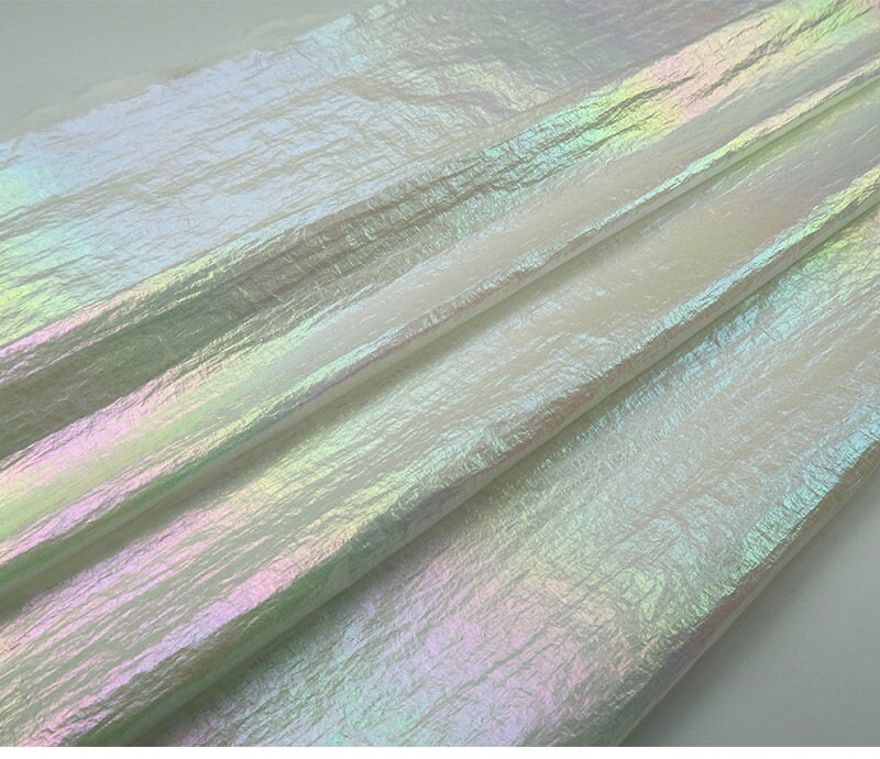 Tissu en nylon matelassé holographique : matériau imperméable pour doudoune en duvet d'oie