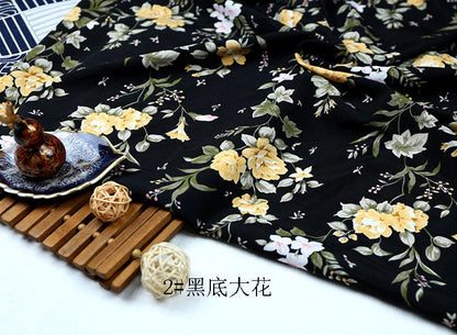 Floral Print Chiffon Fabric: Soft Polyester Satin, 59" Wide