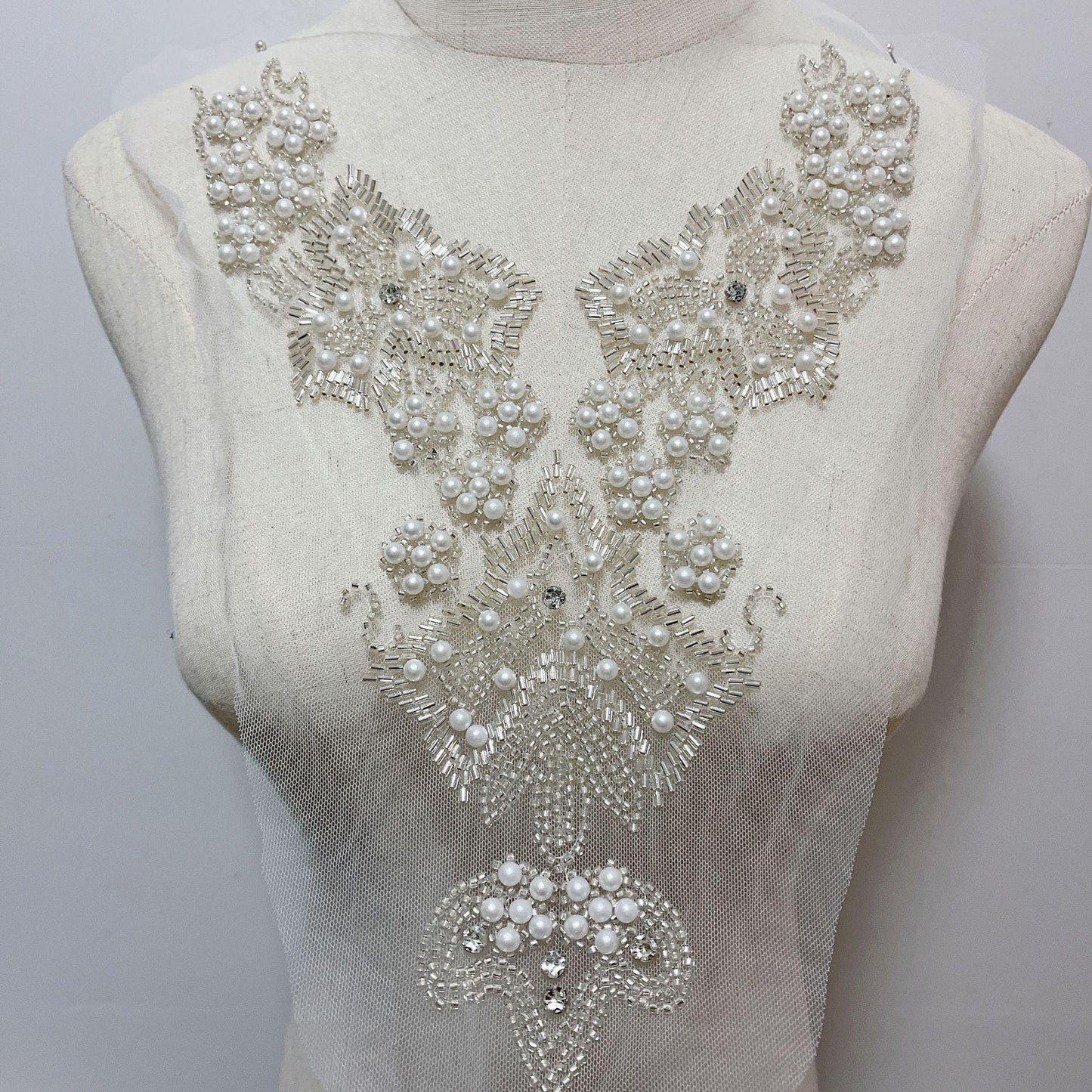 Embroidered Lace Trim: Beaded Sequins, Bridal Wedding Dress Accessory