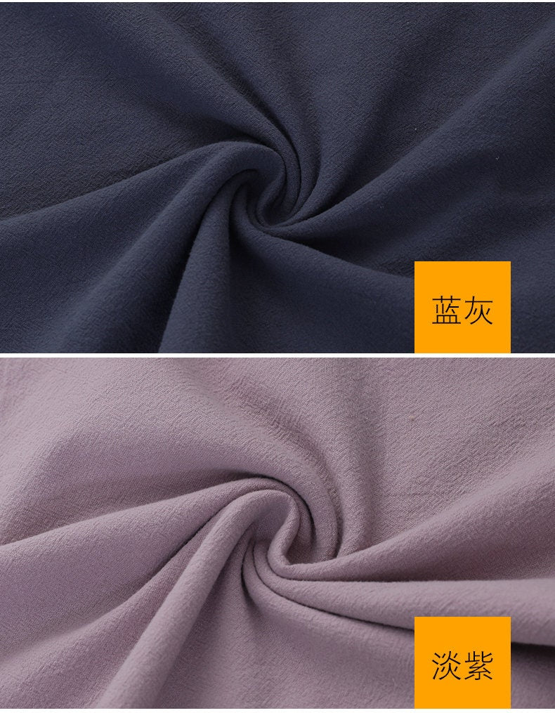 Softened Linen Cotton Blend Fabric: 55"W Stonewashed Quilting Material