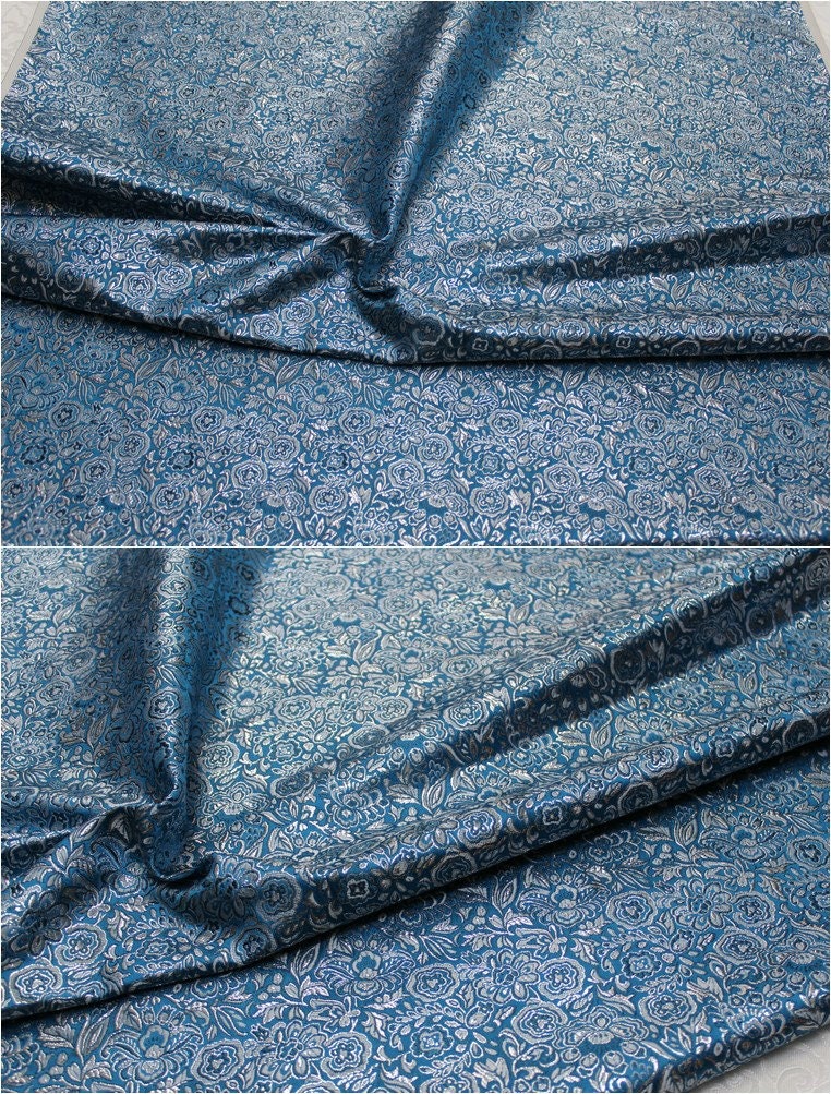 Metallic Paisley Brocade Fabric: Chinese Jacquard, 29.5" Wide