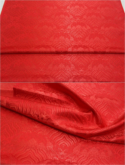 Ocean Waves Silk Rayon Brocade Fabric: Upholstery, Costume, Decor