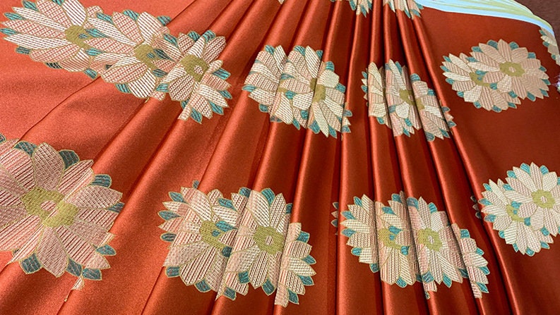 Floral Silk Brocade Fabric: Chinese Cheongsam Qipao Dress Material (29.5" Wide)