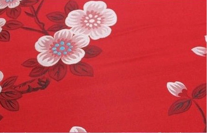 Plum Blossom Brocade Fabric: Chinese Jacquard Silk Rayon Blend
