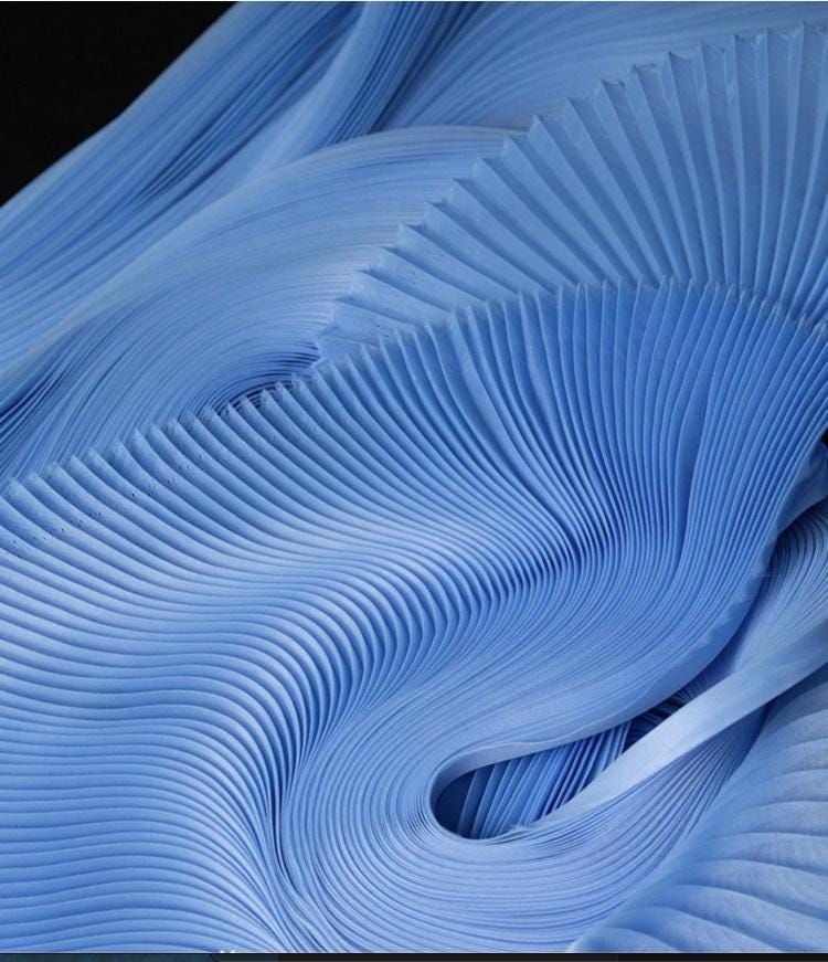 Tissu mousseline plissé : texture pressée à la main, largeur 142 cm, 9 couleurs