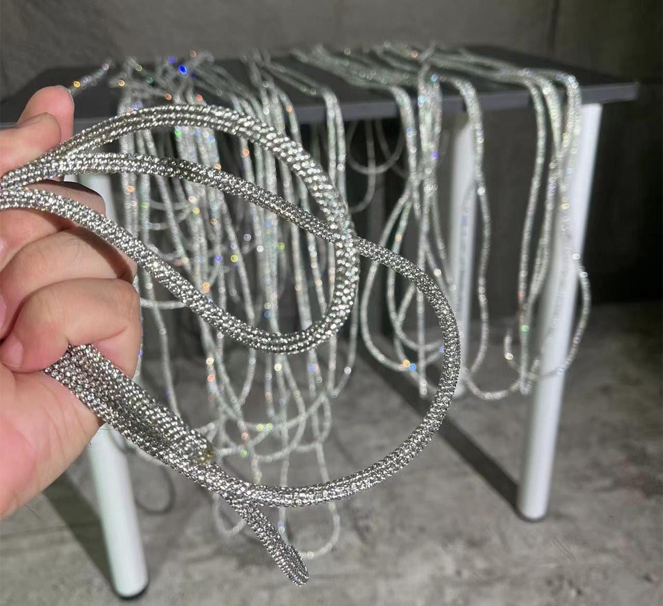 Rhinestone Drawstring: Bling Hotfix Sewing Accessory - 1 Yard