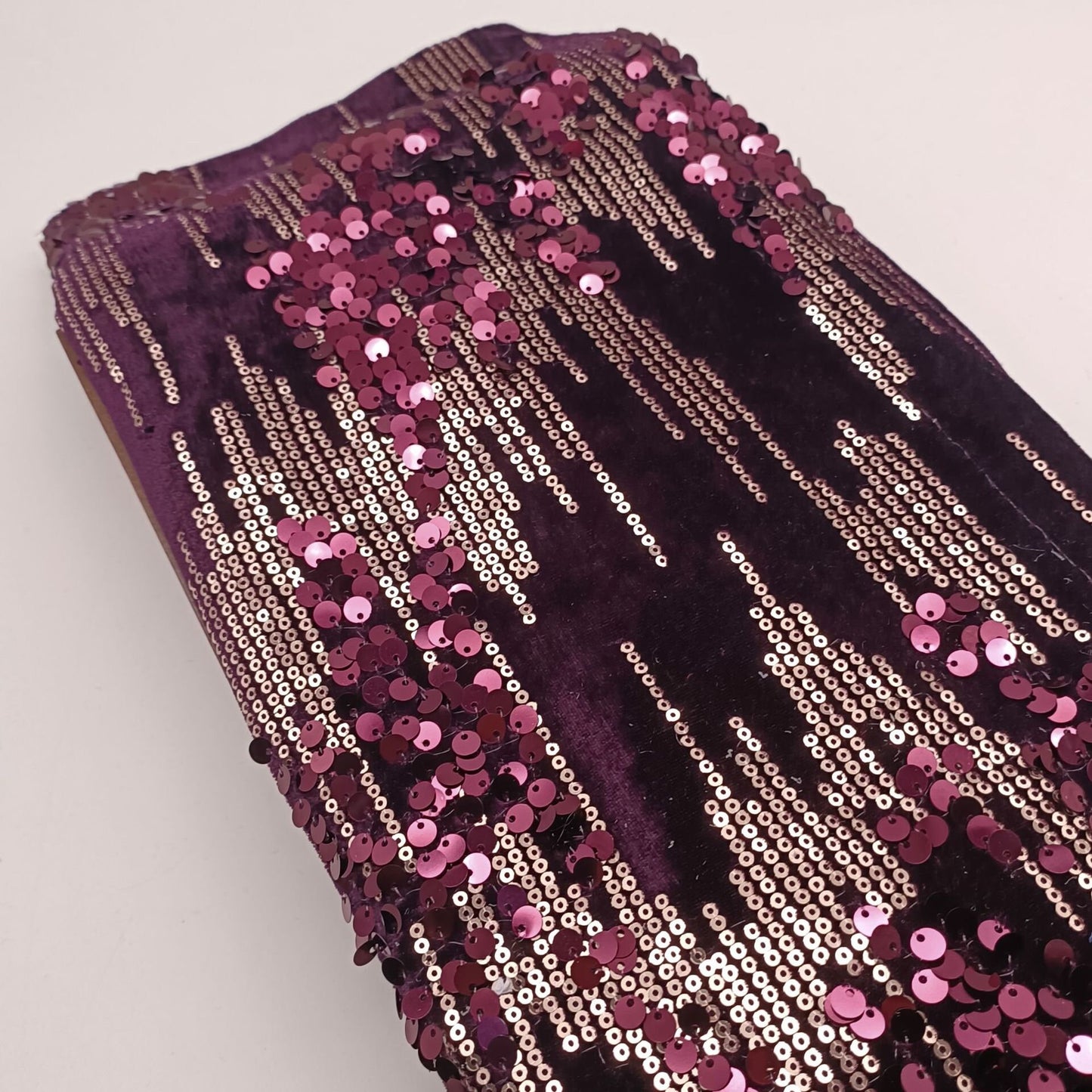 Colorful Sequin Lace Fabric: 49"W Gradient Beaded Mesh, DIY Sewing