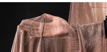 Bean Paste Chiffon Fabric: 57"W Sheer Art Retro Polyester Material