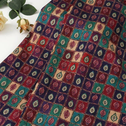 Satin Jacquard Fabric: 59"W Digital Print Tea Silk - Upholstery, Costume, Drapery