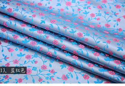 Floral Silk Brocade Fabric: Delicate Tangled Flowers, 45"W