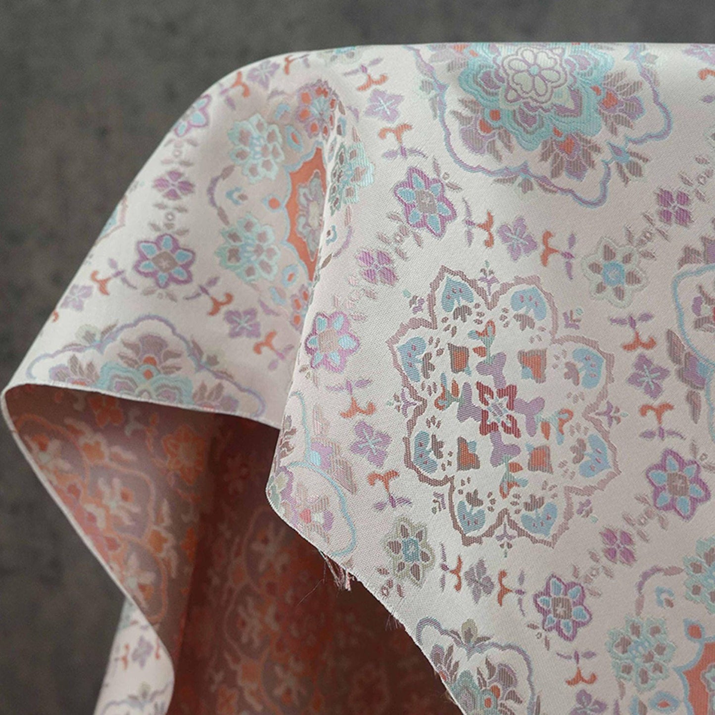 Azure Chinese Silk Brocade Fabric: Baoxiang Song Design, Sewing, Upholstery