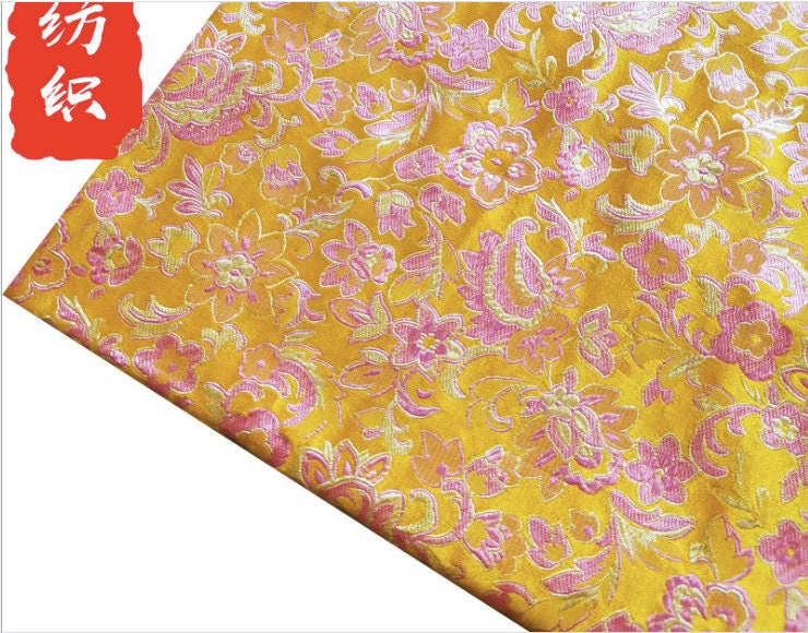 Floral Brocade Fabric: 59" Wide Rayon for Cheongsam, Qipao & Home Decor