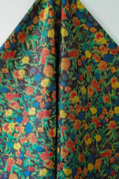 Abstract Floral Jacquard Fabric: Upholstery & Fashion Textile