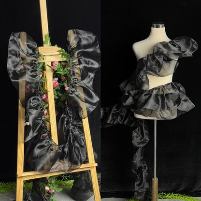 Sheer Pleated Organza Ruffle: 3D Fold Designer Fabric, Wedding Gowns