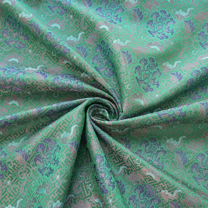 Tissu brocart jacquard à motif floral : motif vase chinois, 150 cm de large