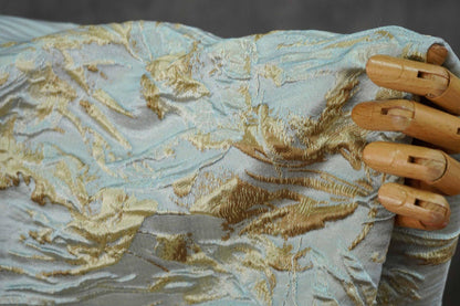 3D Embossed Abstract Floral Yarn-Dyed Fashion Fabric, 56" Wide
