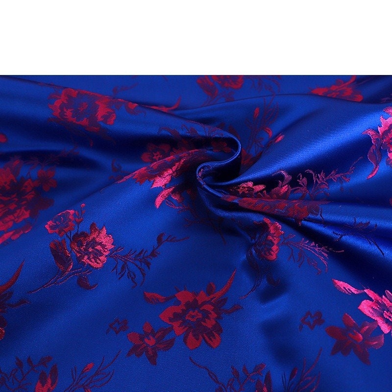 Floral Brocade Fabric: 29.5"W Rayon Sewing & Quilting Material