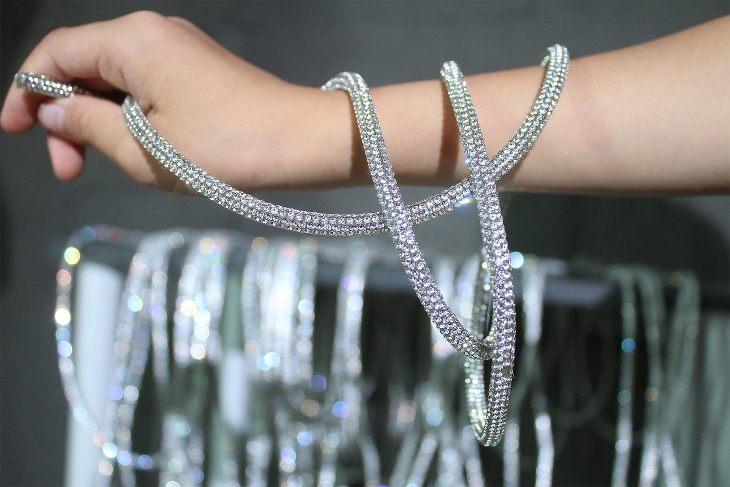 Rhinestone Drawstring: Bling Hotfix Sewing Accessory - 1 Yard