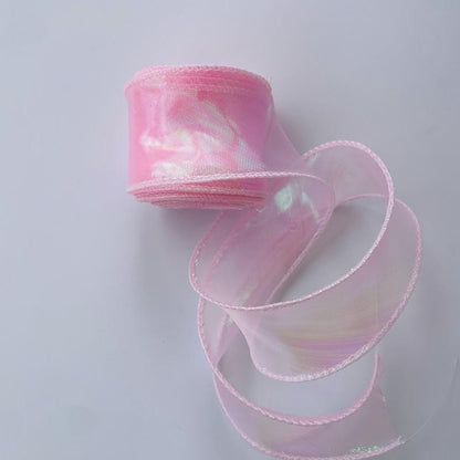 Gradient Organza Ribbon: 4cm Sheer Fishtail Fabric, 10 Yards