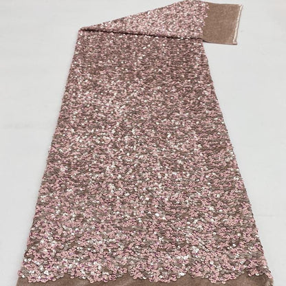 Velvet Sequin Embroidered Fabric 3mm & 5mm Multicolor Sequins ��� Evening Dress, Shoes, Bags, Hats, Couture Fabr" Wide