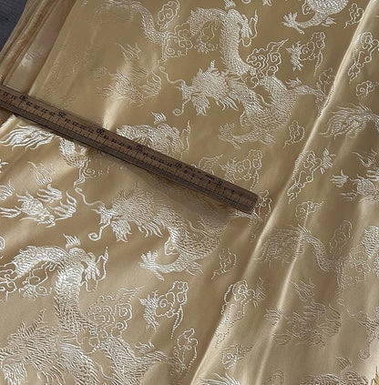 Dragon Jacquard Satin Fabric: 29" Rayon Upholstery, Costume & Decor