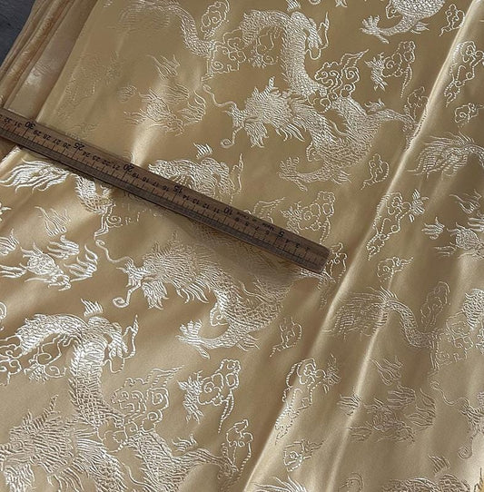 Dragon Jacquard Satin Fabric: 29" Rayon Upholstery, Costume & Decor