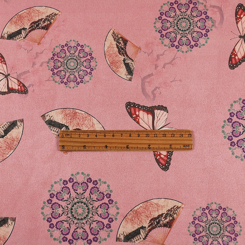 Floral Faux Suede Fabric: 59" Wide Polyester Upholstery