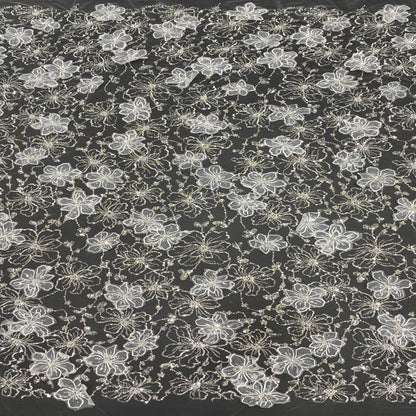 Floral Appliqu�� Lace Fabric: Beaded Sequin Embroidery, Bridal Dress Mate